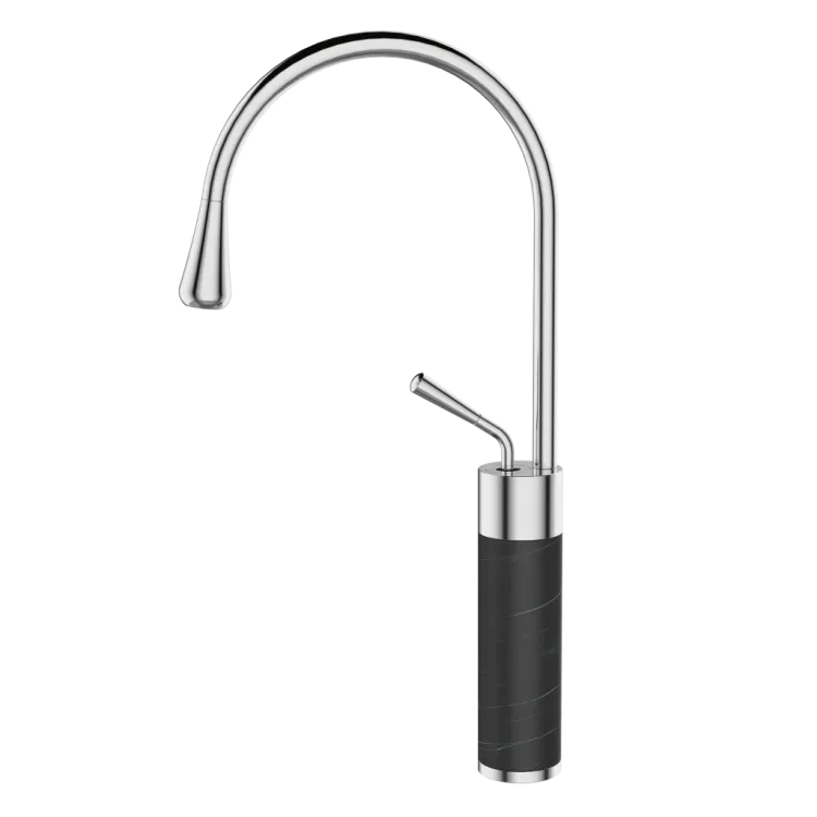 Invena Wysoka bateria umywalkowa GABRO czarny/chrom BU-33-W08-V