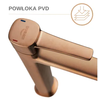 Invena Wysoka bateria umywalkowa Glamour miedź BU-02-W14-V