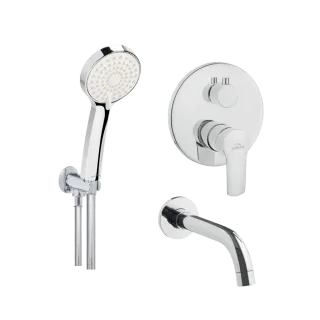 Invena Zestaw wannowy podtynkowy VERSO chrom BS-82-W01-A