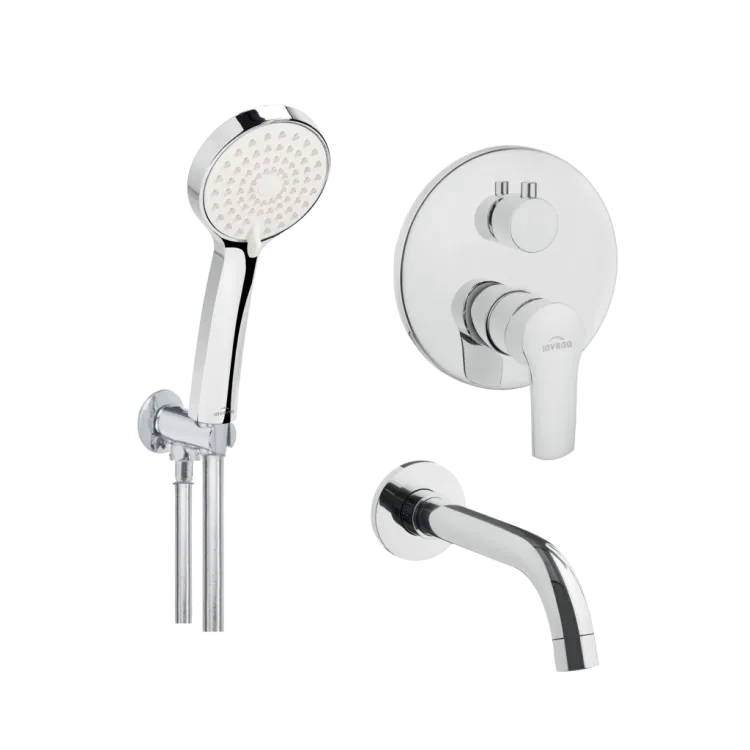 Invena Zestaw wannowy podtynkowy VERSO chrom BS-82-W01-A Invena Zestaw wannowy podtynkowy VERSO chrom BS-82-W01-A