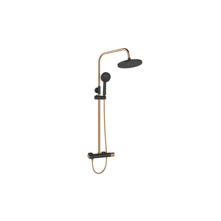 Invena Deszczownia z baterią natryskową Moonlight czarny/rose gold AU-77-014-V Invena Deszczownia z baterią natryskową Moonlight czarny/rose gold AU-77-014-V
