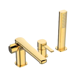 Invena Bateria wannowa 3-otworowa Glamour złoty BW-02-S09-V