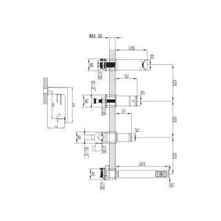 Omnires Sacramento Bateria wannowa 4-otworowa Chrom SC2332XCR