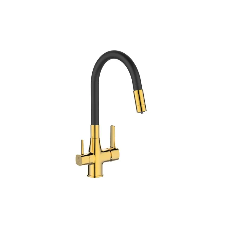 Invena Bateria zlewozmywakowa z filtrem Glamour złoty BZ-02-F09-V