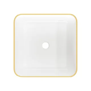 Invena Umywalka nablatowa MALAGA biało/złoty CE-39-013-W