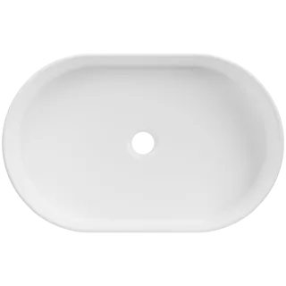 Invena Umywalka nablatowa ryflowana, owalna Glamour, biały połysk CE-63-W01-L