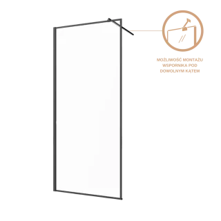 Invena Kabina walk-in szkło w ramie czarnej profil czarny AK-32-108-S
