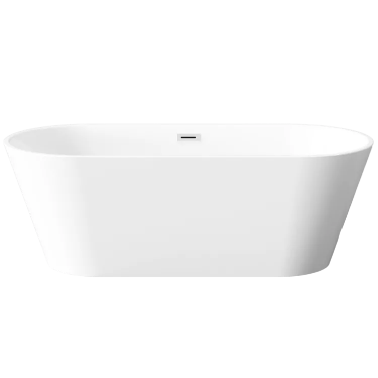 Invena Wolnostojąca wanna Limnos, 170 cm, w komplecie z syfonem i korkiem/odpływem w kolorze chrom AN-00-110-KPL
