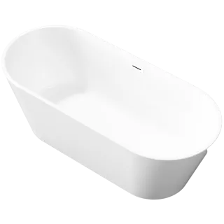 Invena Wolnostojąca wanna Limnos, 170 cm, w komplecie z syfonem i korkiem/odpływem w kolorze chrom AN-00-110-KPL