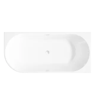 Invena Wolnostojąca wanna przyścienna, ryflowana Glamour, 170 cm, prawostronna AN-02-11P-KPL