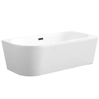 Invena Wolnostojąca wanna przyścienna, ryflowana  Glamour 170 cm, prawostronna AN-02-14P-KPL