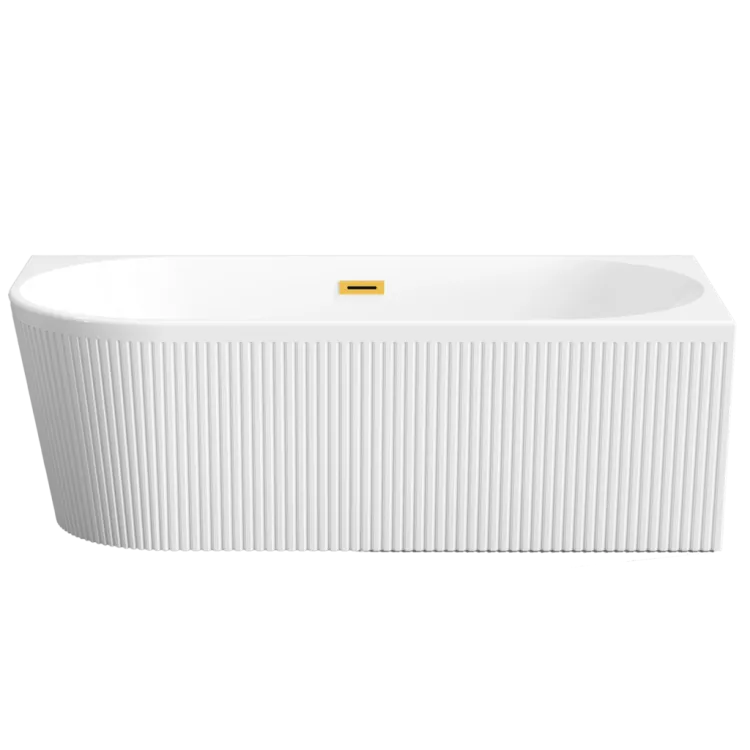 Invena Wolnostojąca wanna przyścienna, ryflowana Glamour 170 cm, prawostronna AN-02-19P-KPL