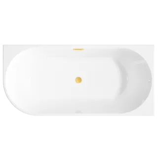 Invena Wolnostojąca wanna przyścienna, ryflowana Glamour 170 cm, prawostronna AN-02-19P-KPL