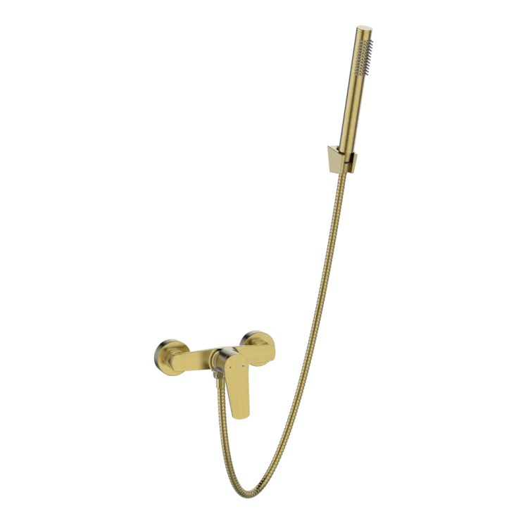 Invena Bateria natryskowa z zestawem natryskowym Alonia złoto szczotkowane BN-70-009-V Invena Bateria natryskowa z zestawem natryskowym Alonia złoto szczotkowane BN-70-009-V