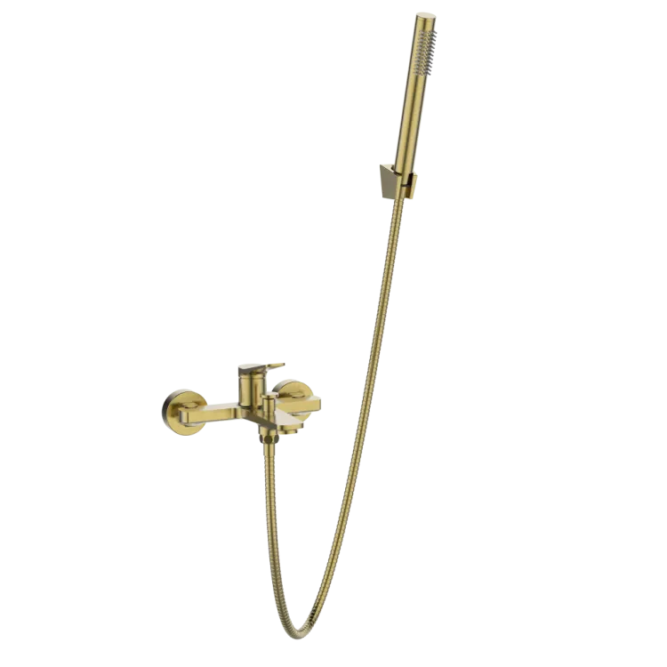 Invena Bateria wannowa z zestawem natryskowym Alonia złoto szczotkowane BW-70-009-V Invena Bateria wannowa z zestawem natryskowym Alonia złoto szczotkowane BW-70-009-V
