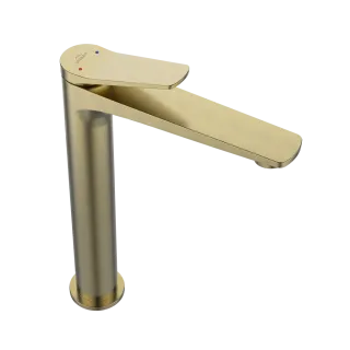 Invena Bateria umywalkowa wysoka Alonia złoto szczotkowane BU-70-W09-V