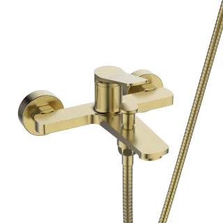 Invena Bateria wannowa z zestawem natryskowym Alonia złoto szczotkowane BW-70-009-V