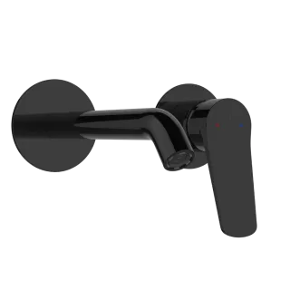 Invena Bateria umywalkowa podtynkowa Alonia czarny połysk BP-70-U04-V