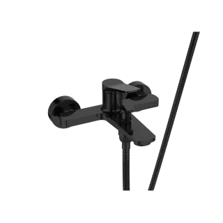 Invena Bateria wannowa z zestawem natryskowym Alonia czarny połysk BW-70-004-V