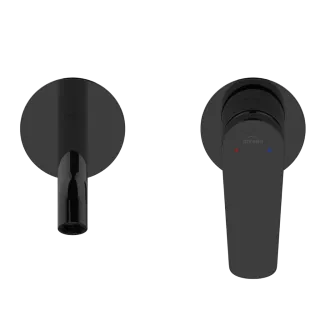 Invena Bateria umywalkowa podtynkowa Alonia czarny połysk BP-70-U04-V