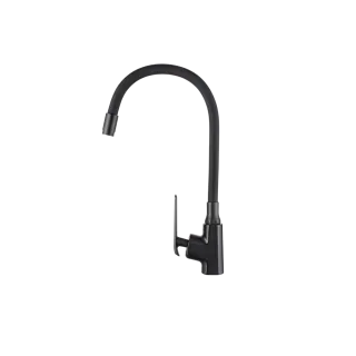 Invena Bateria zlewozmywakowa z elastyczną wylewką i systemem Eco Start Ligaria, czarny BZ-39-004-L