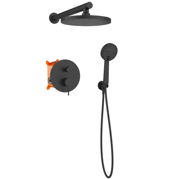Invena Zestaw podtynkowy z 2-funkcyjną baterią Kalitea czarny BS-72-004-V