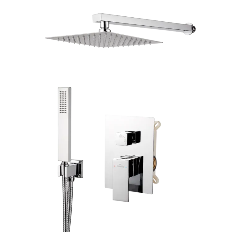 Invena Zestaw podtynkowy z 2-funkcyjną baterią podtynkową Paros chrom BS-09-001-L Invena Zestaw podtynkowy z 2-funkcyjną baterią podtynkową Paros chrom BS-09-001-L