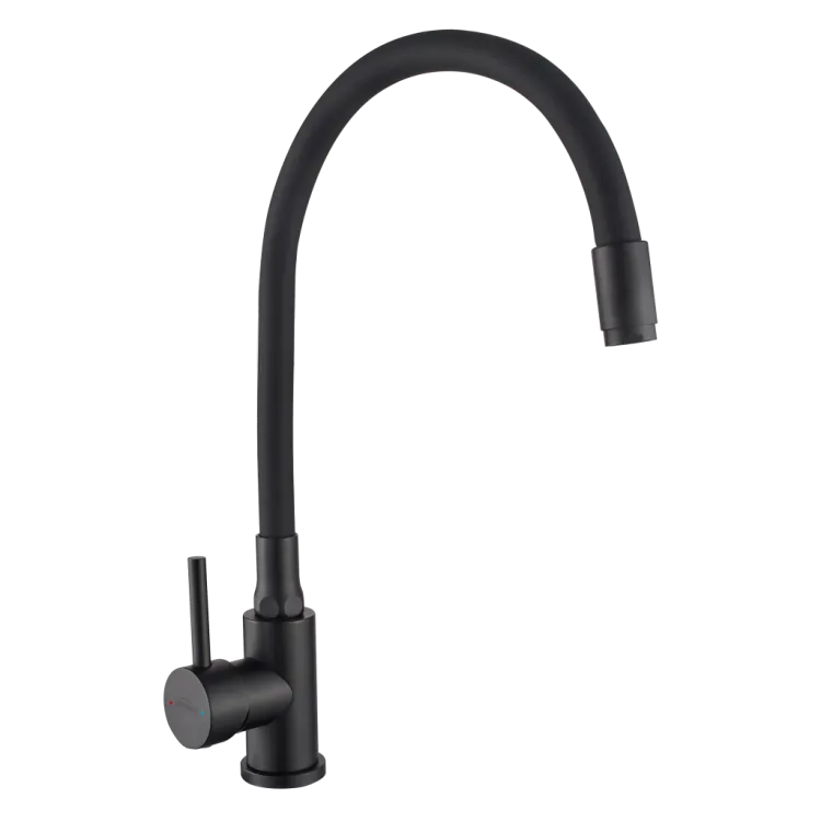 Invena Bateria zlewozmywakowa z elastyczną wylewką Silva, czarny BZ-86-004-L