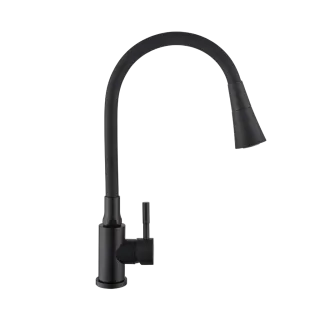 Invena BATERIA ZLEW. GABI Z ELASTYCZNĄ 2F WYLEWKĄ, CZARNY BZ-87-004-L