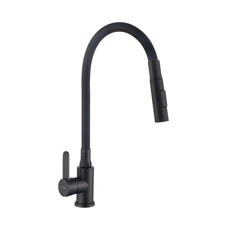 Invena Bateria z 2-funkcyjną, elastyczną wylewką Dalis, czarny BZ-64-004-L Invena Bateria z 2-funkcyjną, elastyczną wylewką Dalis, czarny BZ-64-004-L