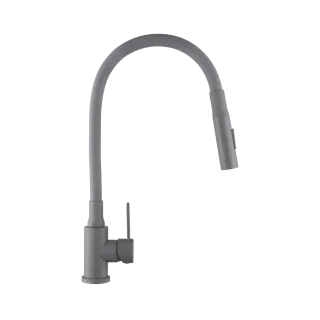Invena Bateria zlewozmywakowa z 2-funkcyjną, elastyczną wylewką Dalis, szary BZ-64-005-L