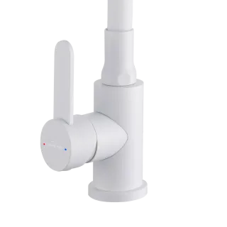 Invena Bateria kuchenna z 2-funkcyjną, elastyczną wylewką Dalis, biały BZ-64-002-L
