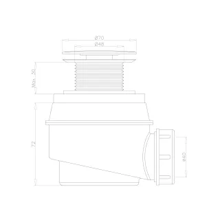 Omnires syfon wannowo-brodzikowy, czarny mat WB01XBL