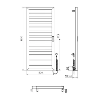 Excellent Brego Smart grzejnik łazienkowy elektryczny 115x50 cm, czarny mat GREX.BRS115.BL
