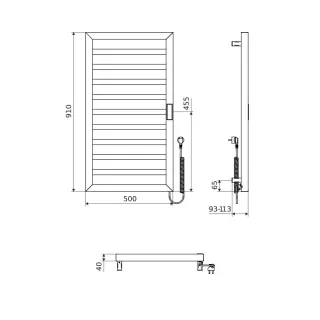 Excellent Brego Smart grzejnik łazienkowy elektryczny 91x50 cm, czarny mat GREX.BRS91.BL