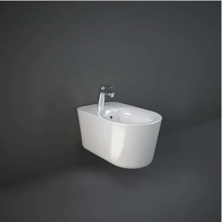 Rak Ceramics Valet bidet podwieszany Rimless 56x36,3 cm biały połysk VALBD2101AWHA