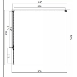 Manhatan Kabina prysznicowa prostokątna drzwi uchylne 100x90cm czarny mat MH1090BLTR