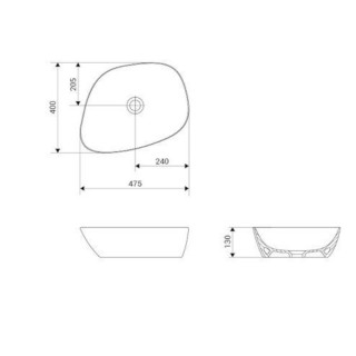 Kontra Umywalka nablatowa 48cm antracyt mat K682-018