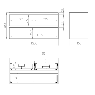 Elita SZAFKA SPLIT 120 3S WHITE HG RE012007158060