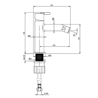 Deante Silia bateria bidetowa stojąca Titanium BQS_D30M