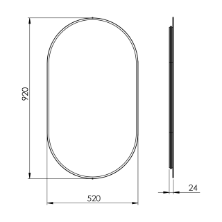 Elita LUSTRO LED SHARON OVAL 52/92 BLACK MATT RE060520010560