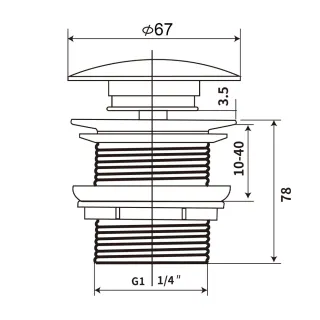 Elita KOREK UMYWALKOWY KLIK-KLAK NAVY BLUE MATT RE090000017030