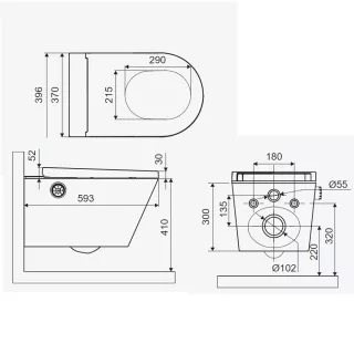 Excellent Dakota 2.0 D2 z pilotem, pokrętło sterujące Biały ZEPR.0124.03