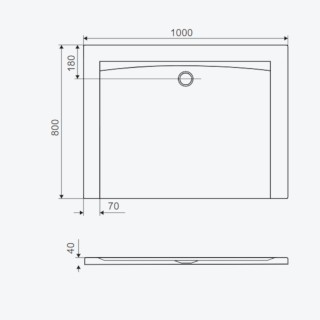 Excellent Forma Brodzik prostokątny 100x80x4cm biały połysk BREX.FOR108WHN