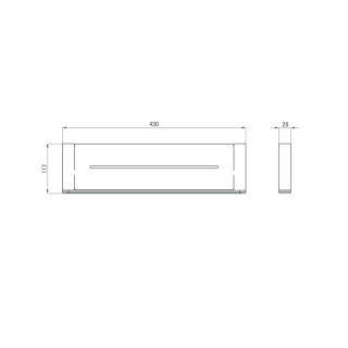 Deante Round Półka ścienna 11,7x43x2,8cm czarna ADR N511