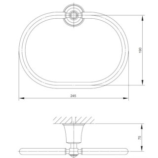 Omnires Art Line Wieszak na ręcznik 24,5cm złoty AL53230GL