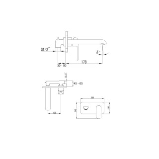 Omnires Sacramento Bateria umywalkowa podtynkowa Chrom SC2315CR