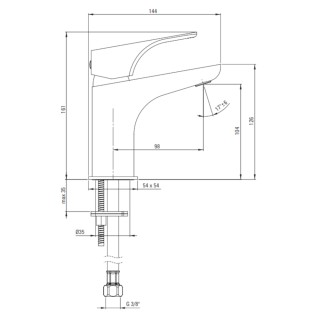 Deante Hiacynt Bateria umywalkowa chrom BQH_020M