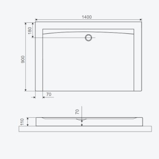 Forma Compact X Brodzik prostokątny 140x90x11cm Biały mat BREX.1403.140.090.WHC