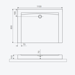 Excellent Forma Compact X Brodzik prostokątny 110x80x11 czarny mat BREX.1403.110.080.BLC